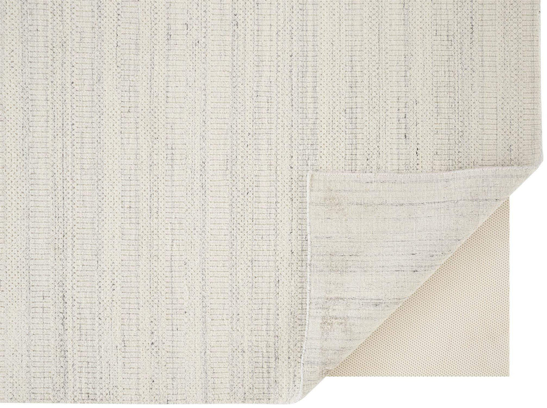Feizy Feizy Keaton Handmade Wool Neutral Stripe Rug - Light Gray - Available in 6 Sizes