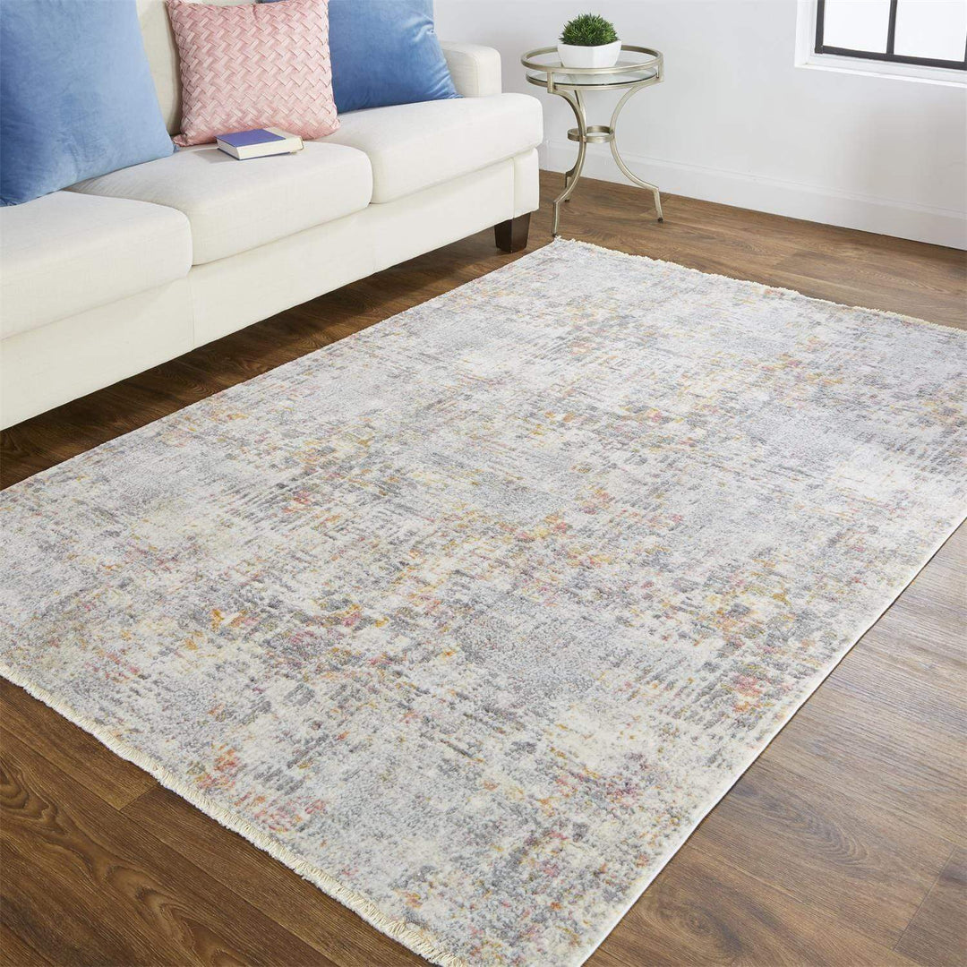Feizy Feizy Kyra Distressed Abstract Rug - Gray & Beige - Available in 7 Sizes