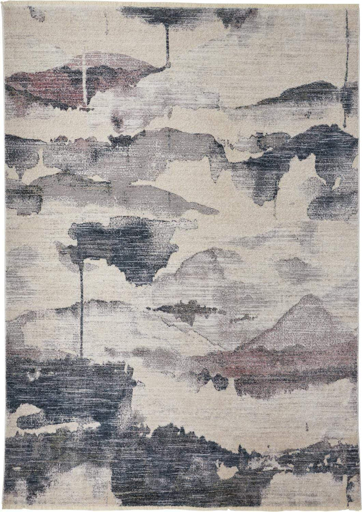 Feizy Feizy Kyra Abstract Watercolor Rug - Indigo & Beige - Available in 7 Sizes 3'-6" x 5'-6" KYR3857FBGEBLUC50