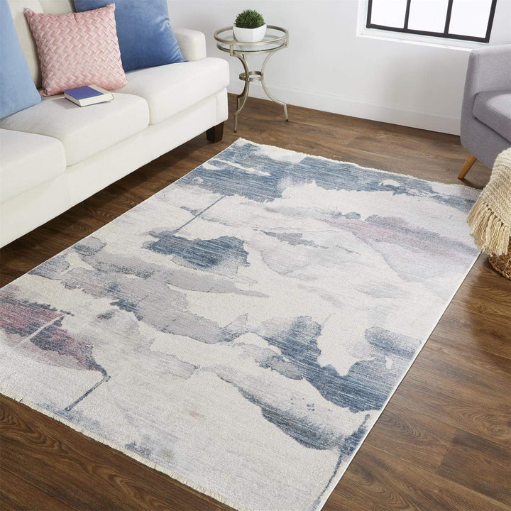 Feizy Feizy Kyra Abstract Watercolor Rug - Indigo & Beige - Available in 7 Sizes