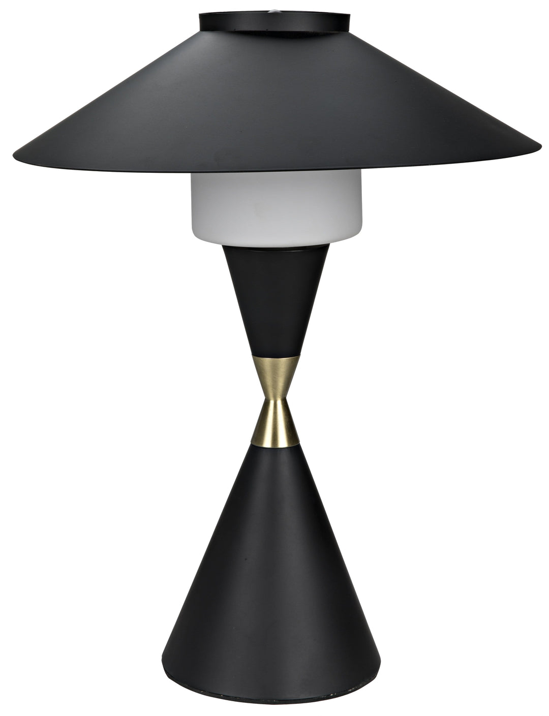 Lucy Table Lamp - Matte Black & Antique Brass