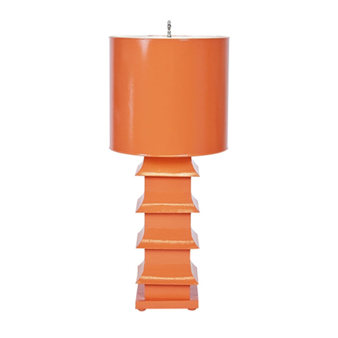 Worlds Away Worlds Away Pagoda Lamp Large with Metal Shade - Orange LMPHL-OR