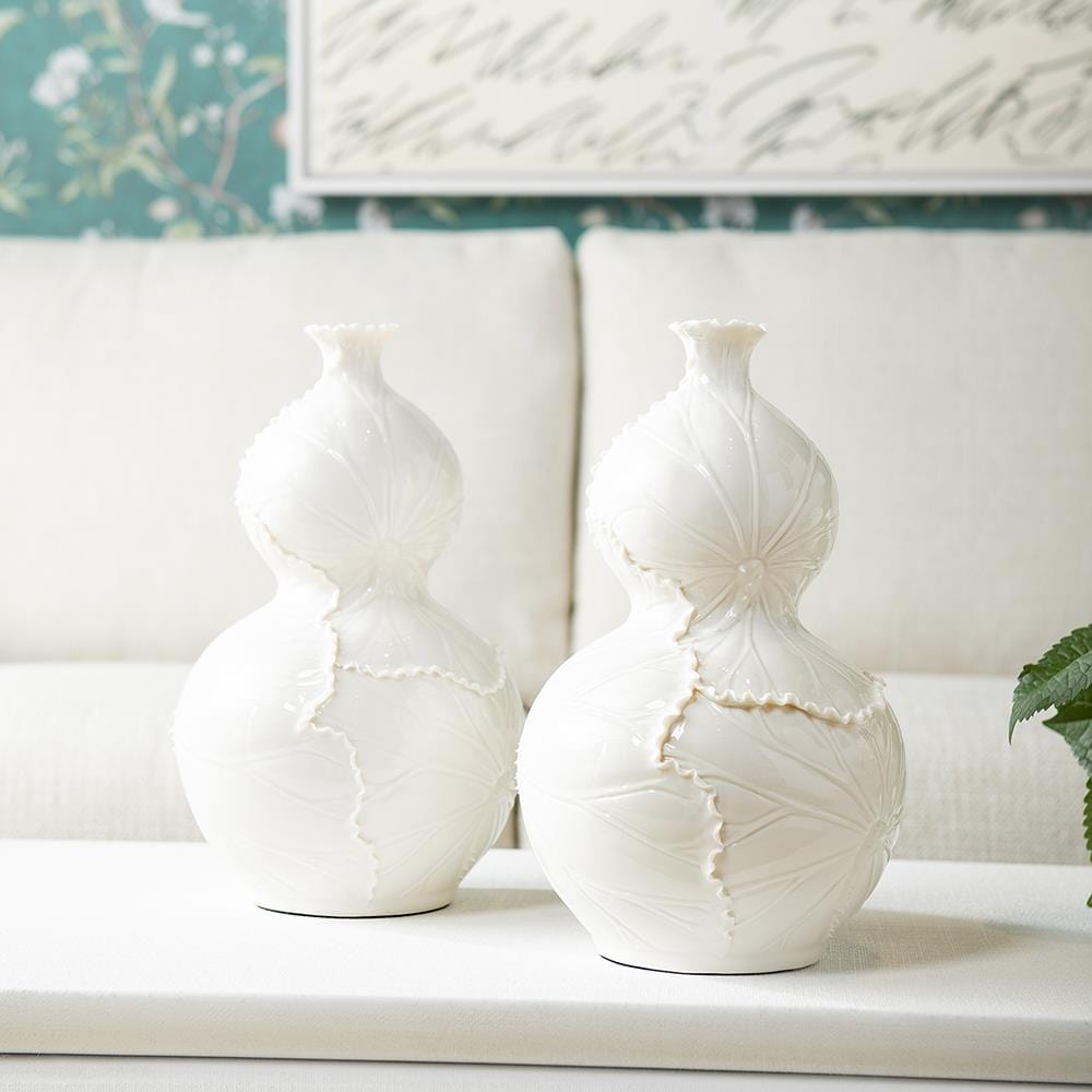 Lena Double Gourd Vase - White