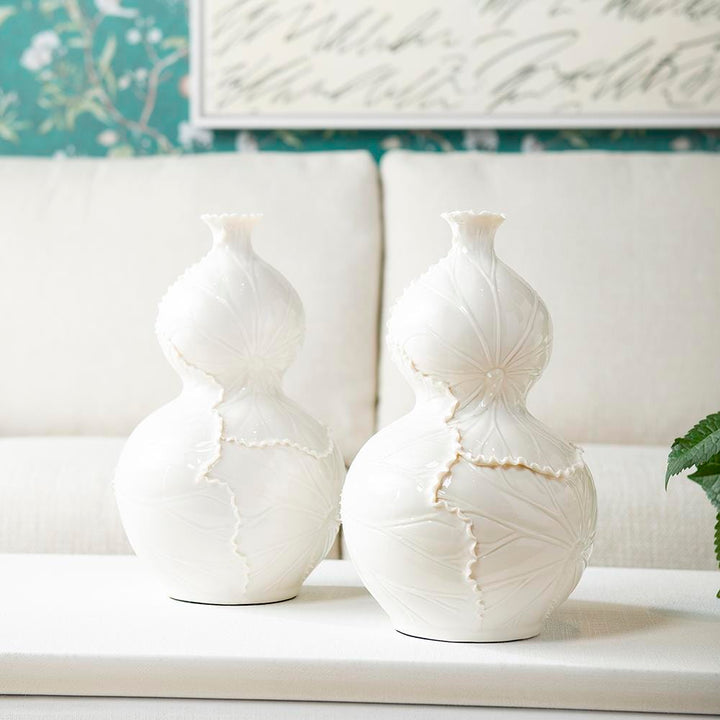 Lena Double Gourd Vase - White
