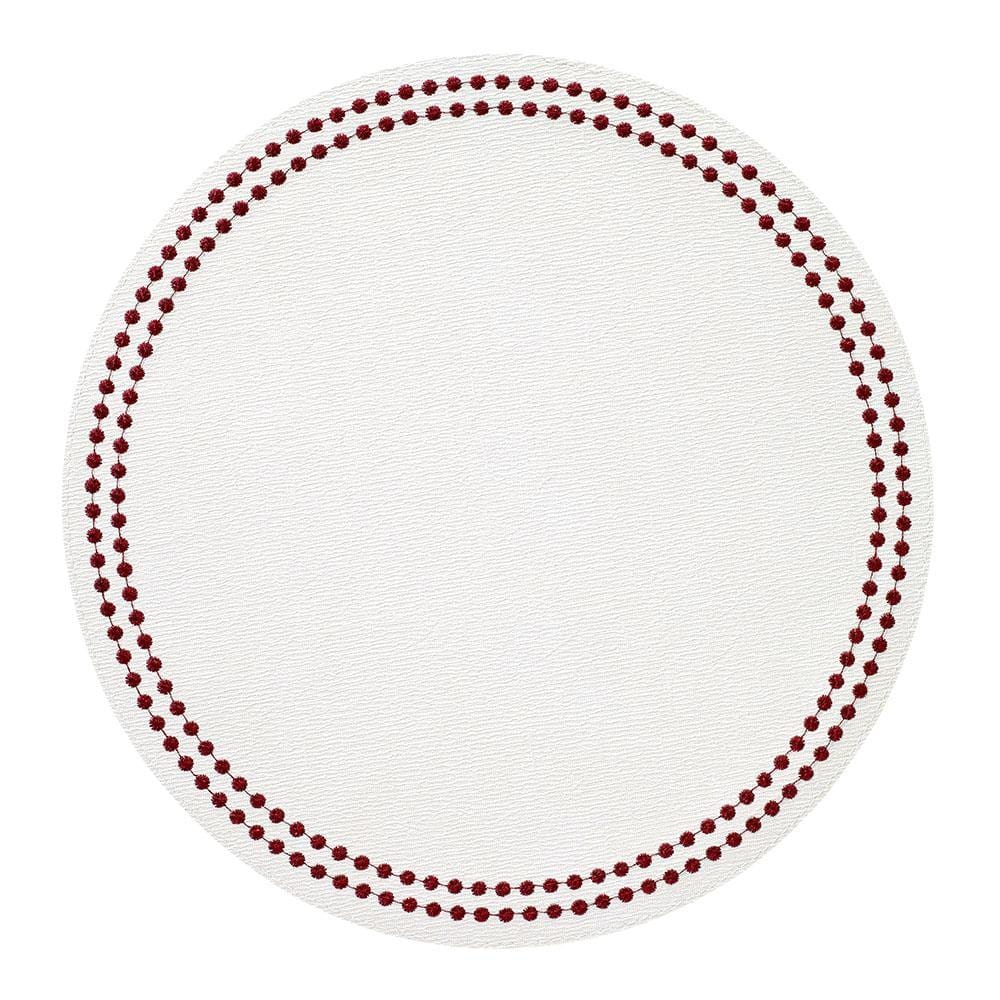 Bodrum Bodrum Pearls Placemat - Antique White & Ruby - Set of 4 LPR8017P