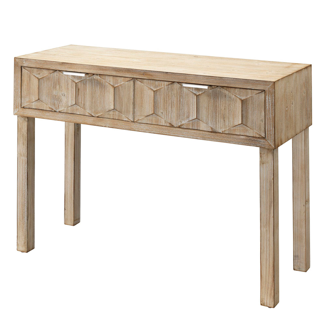 Jamie Young Juniper Two Drawer Console - Grey Washed Wood