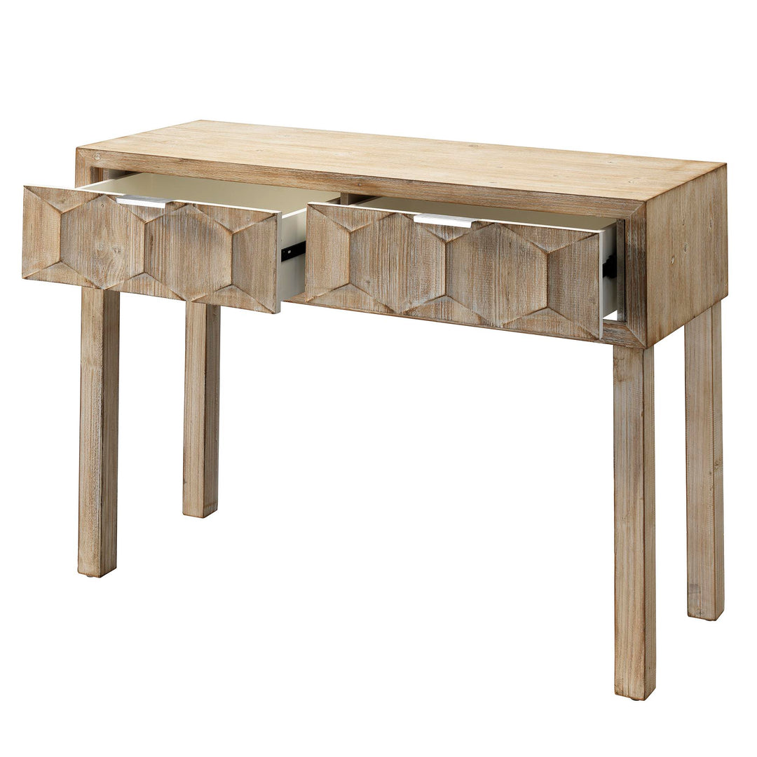 Jamie Young Juniper Two Drawer Console - Grey Washed Wood