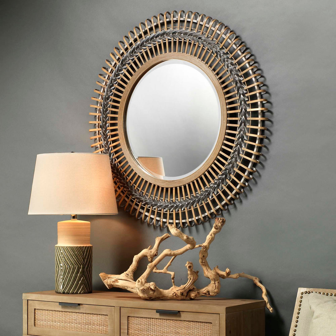 Jamie Young Grove Braided Mirror - Grey & Natural