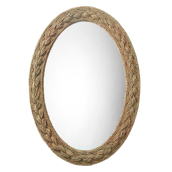 Jamie Young Lark Braided Oval Mirror - Natural Seagrass
