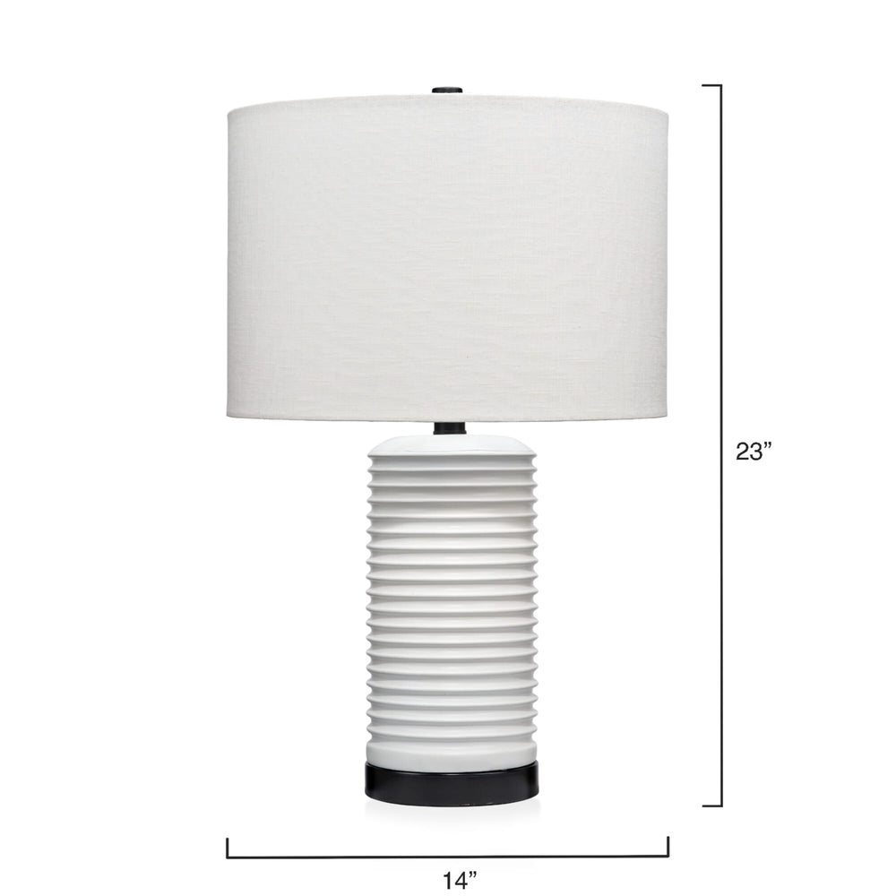 Jamie Young Jamie Young Lifestyle Furrowed Table Lamp - White LS9FURROWHBK