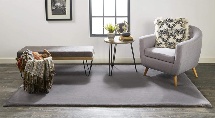 Feizy Feizy Luxe Velour Glamorous Ultra-Soft Shag Rug - Warm Dark Gray - Available in 6 Sizes