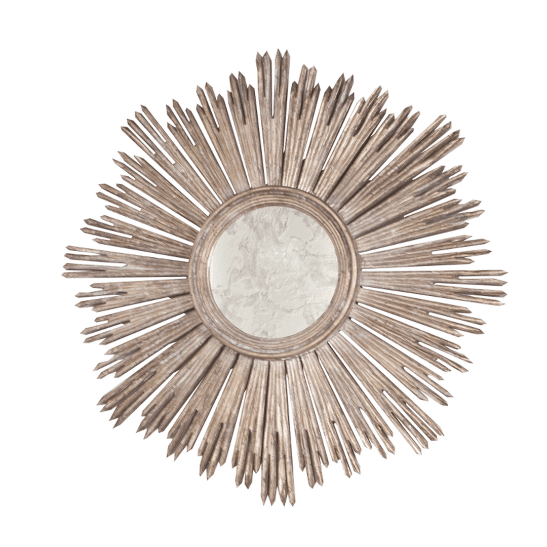 Worlds Away Worlds Away Margeaux Handcarved Starburst Wall Mirror - Champagne Silver Leaf MARGEAUX S