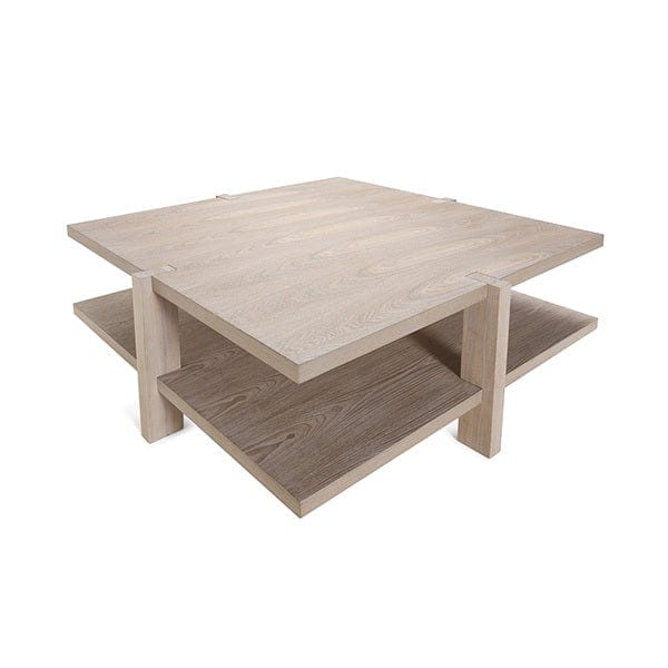 Worlds Away Worlds Away Medford Two Tier Square Coffee Table - Cerused Oak MEDFORD CO