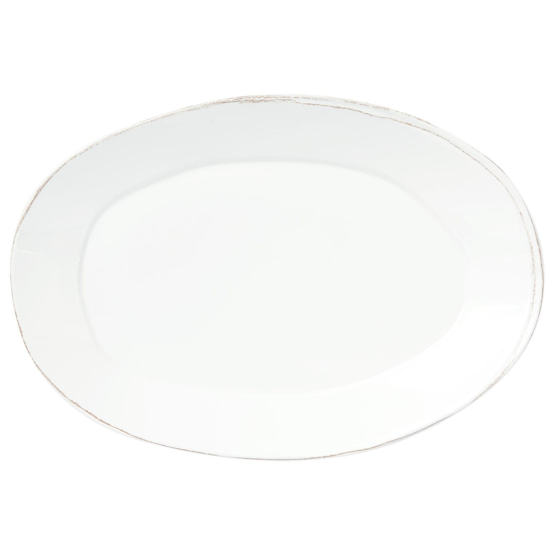 Vietri Vietri Melamine Lastra White Oval Platter MLAS-W2326