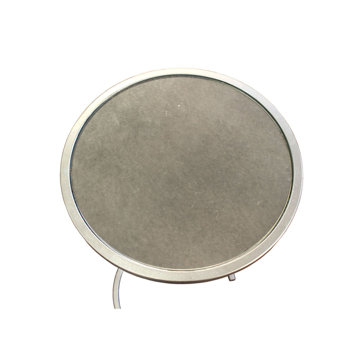 Worlds Away Worlds Away Monaco Round Cigar Table - Champagne Silver Leaf MONACO S