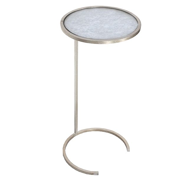 Worlds Away Worlds Away Monaco Round Cigar Table - Champagne Silver Leaf MONACO S
