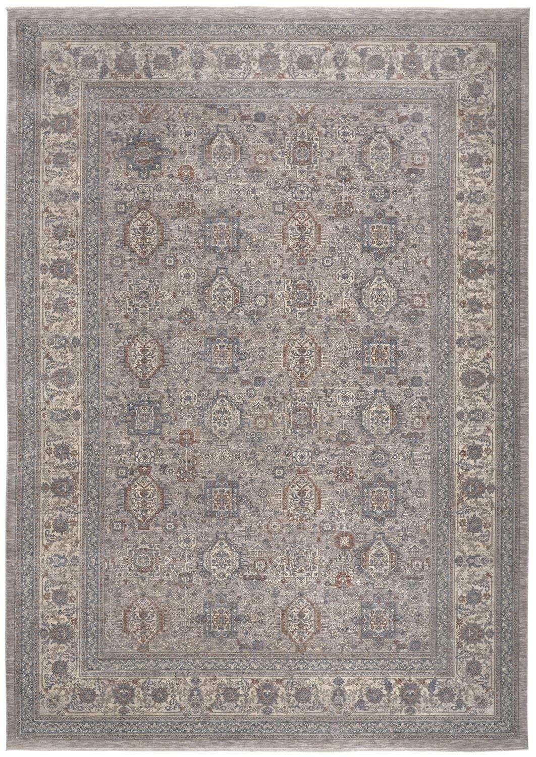 Feizy Feizy Marquette Traditional Persian Style Rug - Warm Gray & Blue - Available in 10 Sizes 4' x 5'-3" MRQ3761FGRYMLTC06