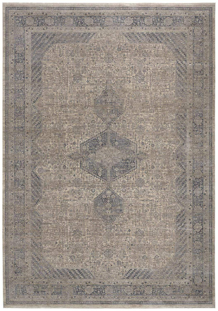 Feizy Feizy Marquette Traditional Persian Style Rug - Warm Gray & Blue - Available in 10 Sizes 4' x 5'-3" MRQ3775FGRY000C06
