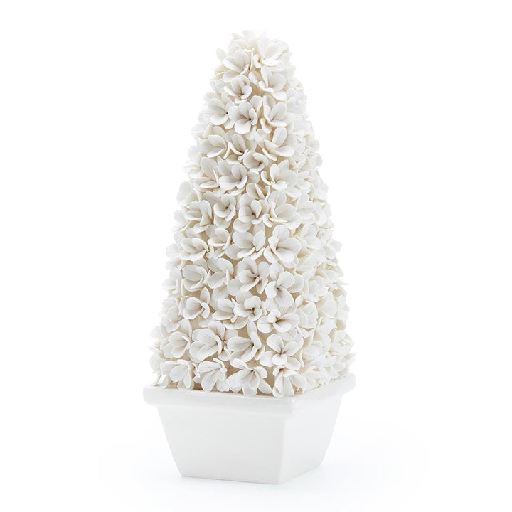 Mancini Tall Boxwood Topiary - White