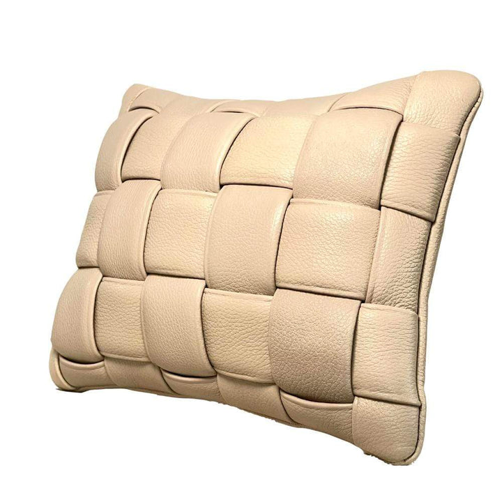 Koff Koff Mini Woven Leather Pillow - Bone KOFF-MINI-BONE