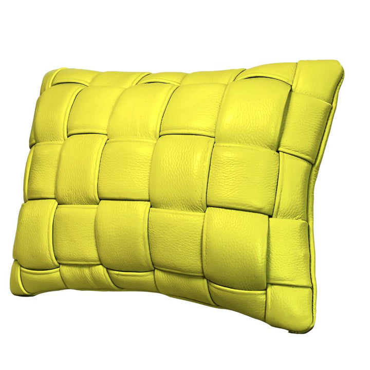 Koff Koff Mini Woven Leather Pillow - Lime KOFF-MINI-LIME