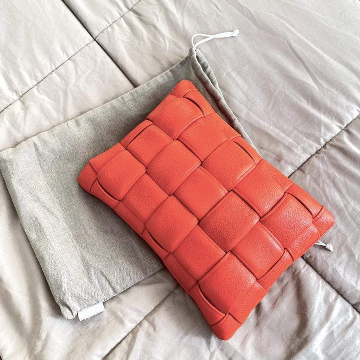 Koff Koff Mini Woven Leather Pillow - Mandarin KOFF-MINI-MANDARIN