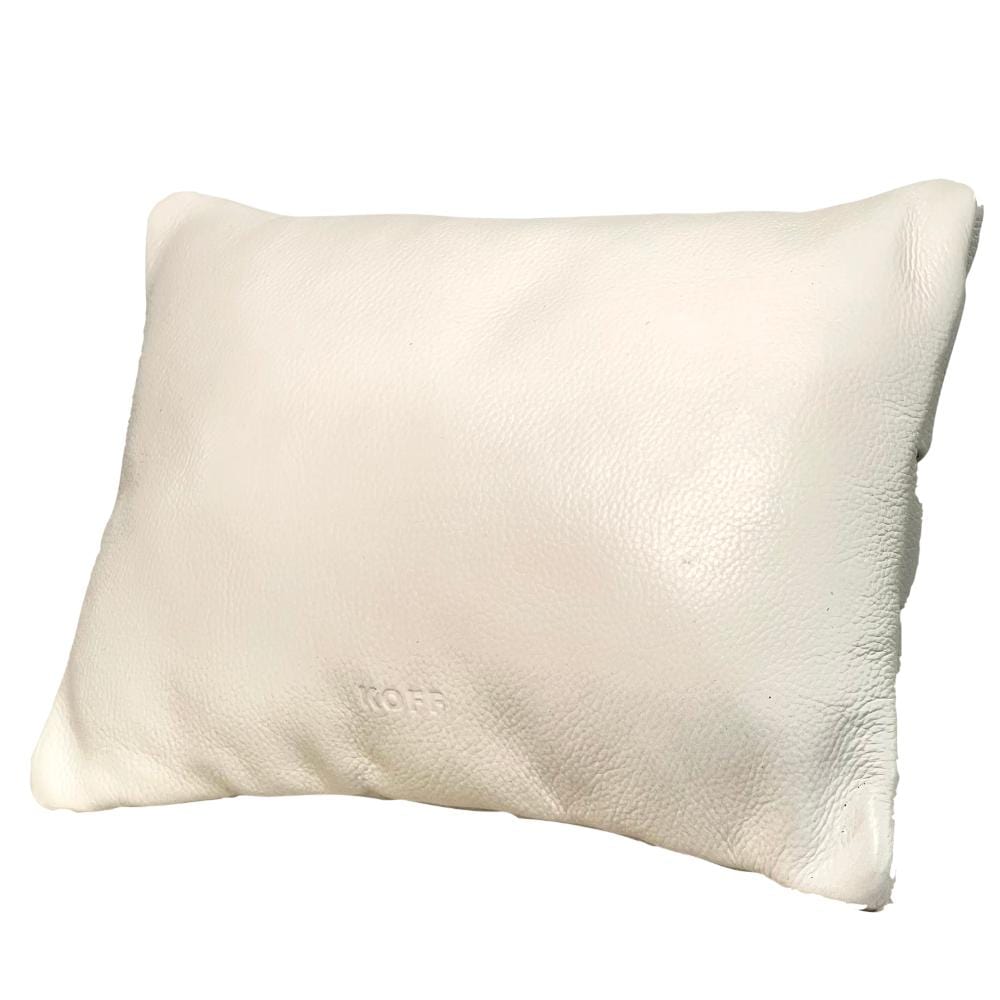 Koff Koff Mini Woven Leather Pillow - White KOFF-MINI-WHITE