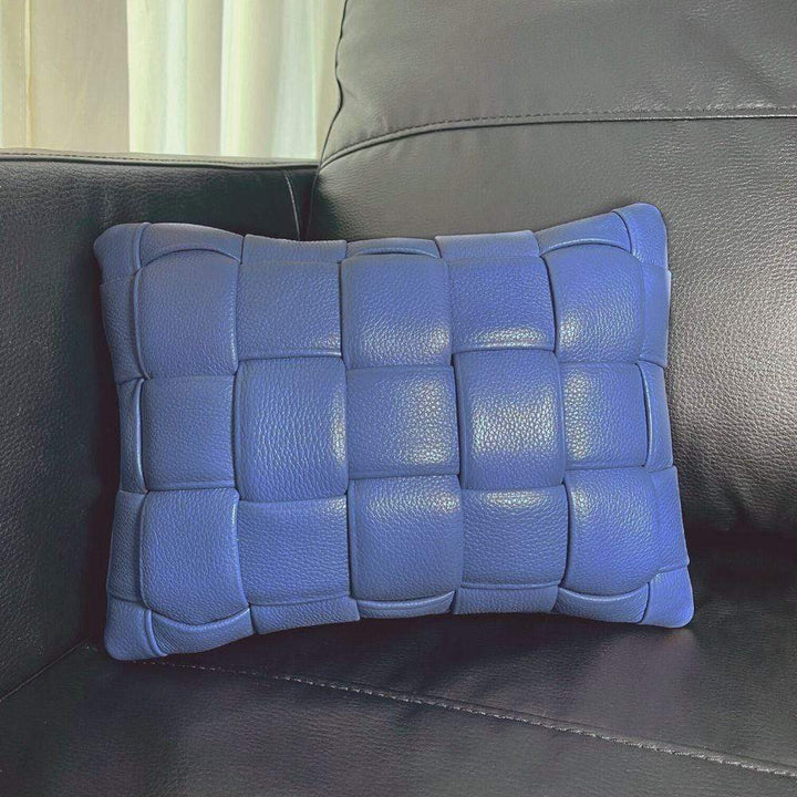 Koff Koff Mini Woven Leather Pillow - Denim KOFF-MINI-DENIM-BLUE