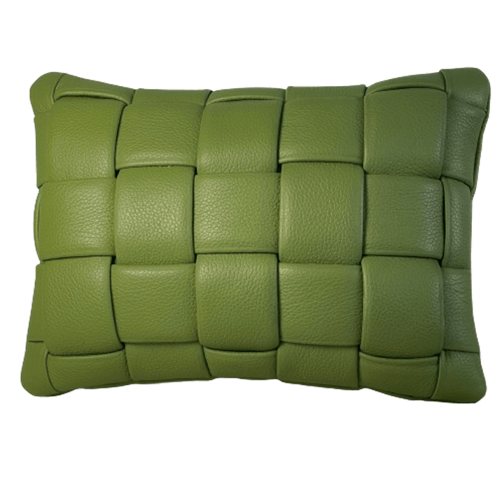 Koff Koff Mini Woven Leather Pillow - Sea Green KOFF-MINI-SEA-GREEN