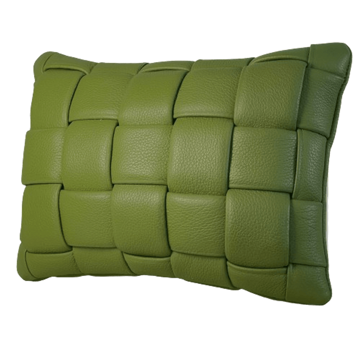 Koff Koff Mini Woven Leather Pillow - Sea Green KOFF-MINI-SEA-GREEN