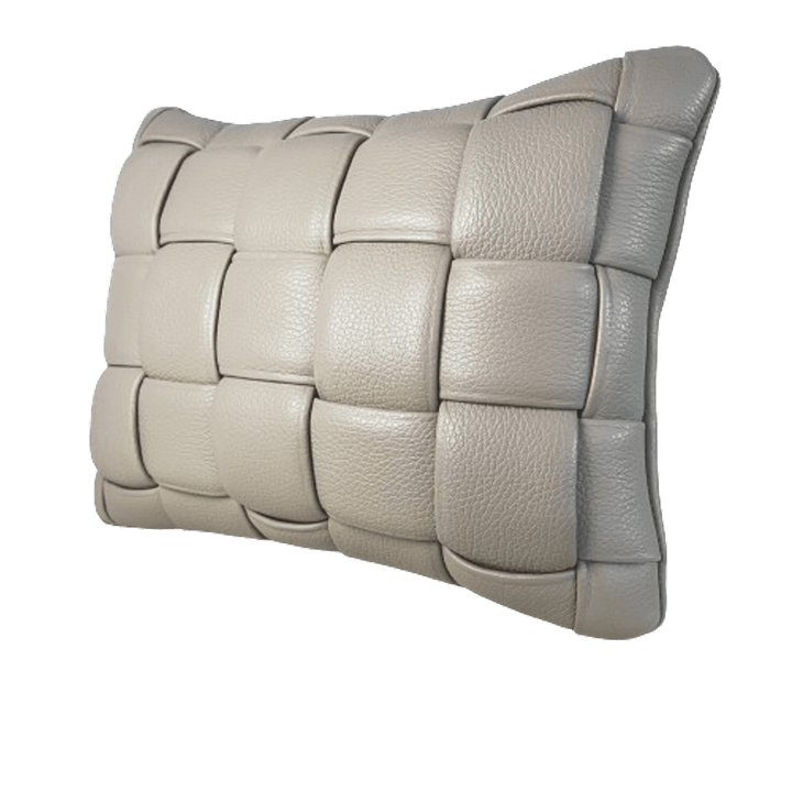 Koff Koff Mini Woven Leather Pillow - Taupe KOFF-MINI-TAUPE