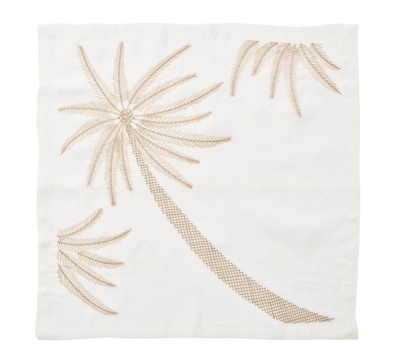 Kim Seybert Kim Seybert Palm Coast Napkin in White & Natural & Gold - Set of 4 NA1222598WNTGD