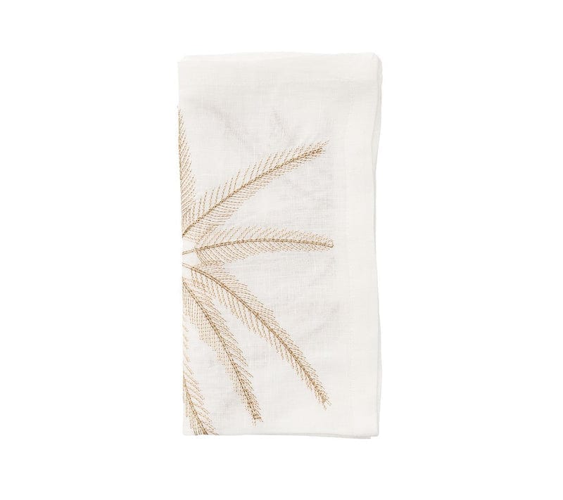Kim Seybert Kim Seybert Palm Coast Napkin in White & Natural & Gold - Set of 4 NA1222598WNTGD