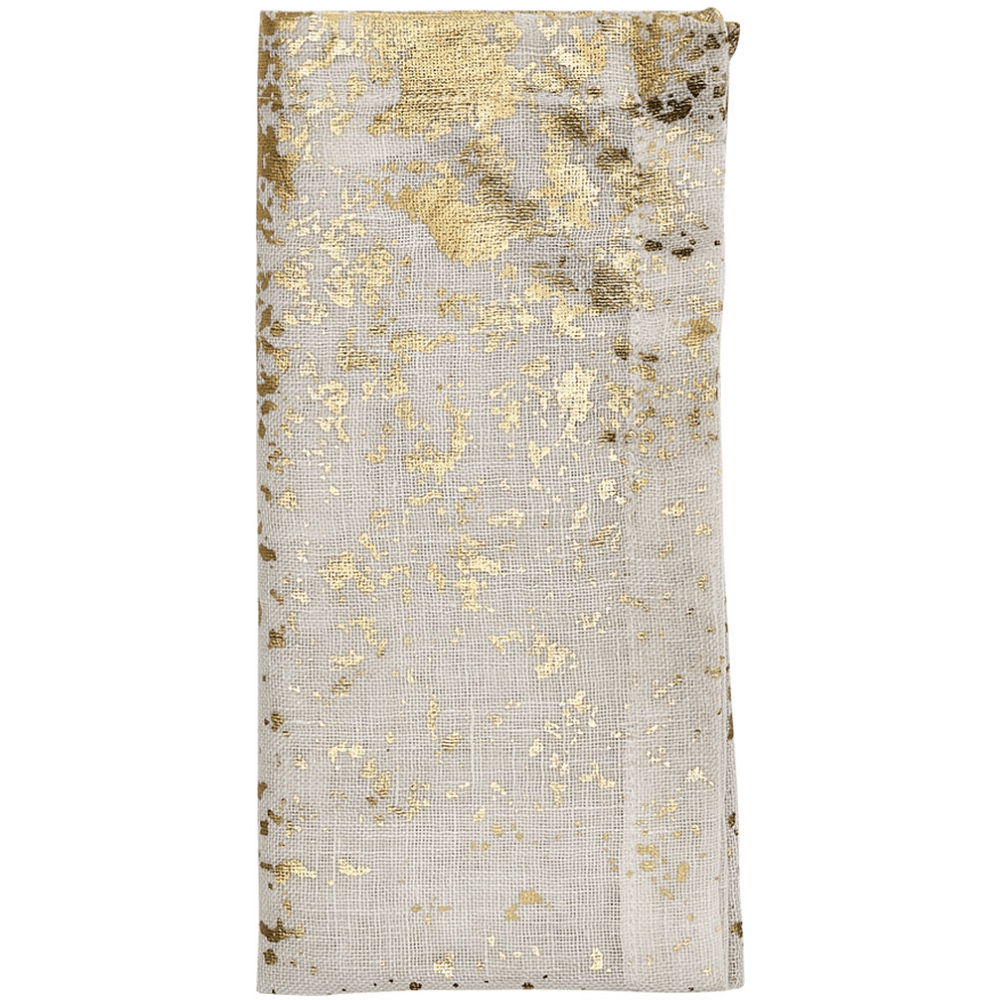 Kim Seybert Kim Seybert Metafoil Napkins in White & Gold – Set of 4 NA2201123WHGD