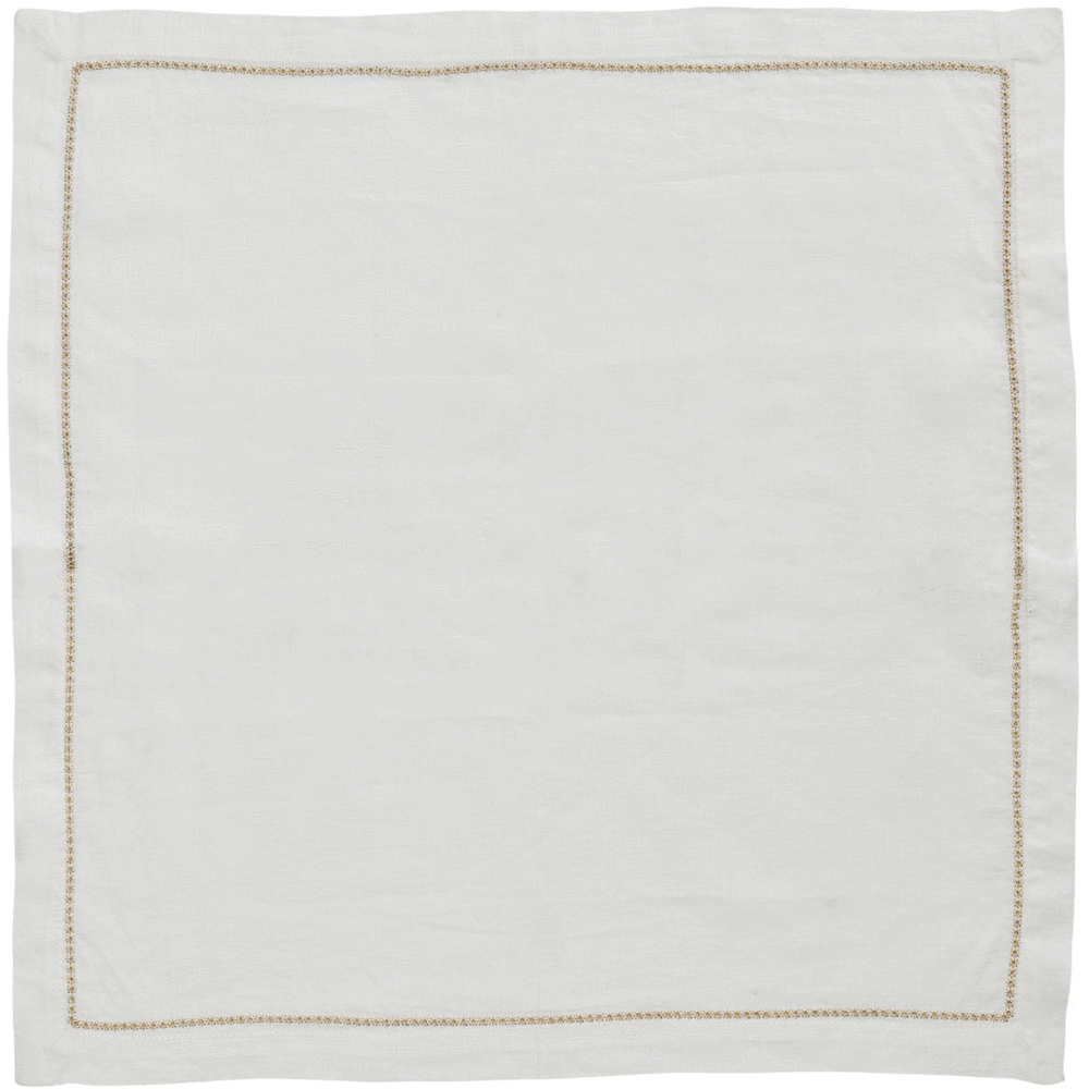 Kim Seybert Kim Seybert Star Napkins in White & Gold – Set of 4 NA2203020WHGD