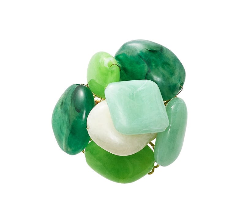 Kim Seybert Kim Seybert Sea Stone Napkin Ring in Green - Set of 4 NR1191956GRN