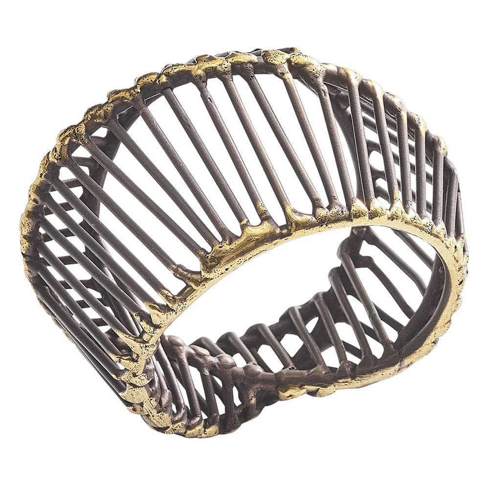 Kim Seybert Kim Seybert Cage Napkin Ring - Set of 4 - Gold & Black NR1214001GDBLK