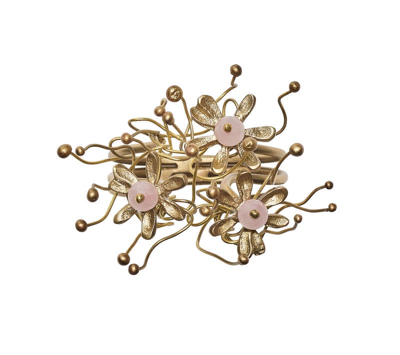 Kim Seybert Kim Seybert Flora Napkin Ring in Blush & Gold - Set of 4 NR1223004BLUGD