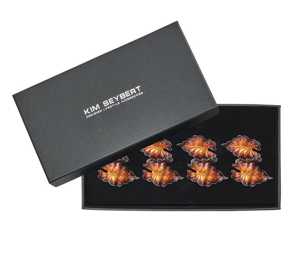 Kim Seybert Kim Seybert Fern Napkin Ring - Brown & Gold - Set of 4 in a Gift Box NR1223019BRNGD