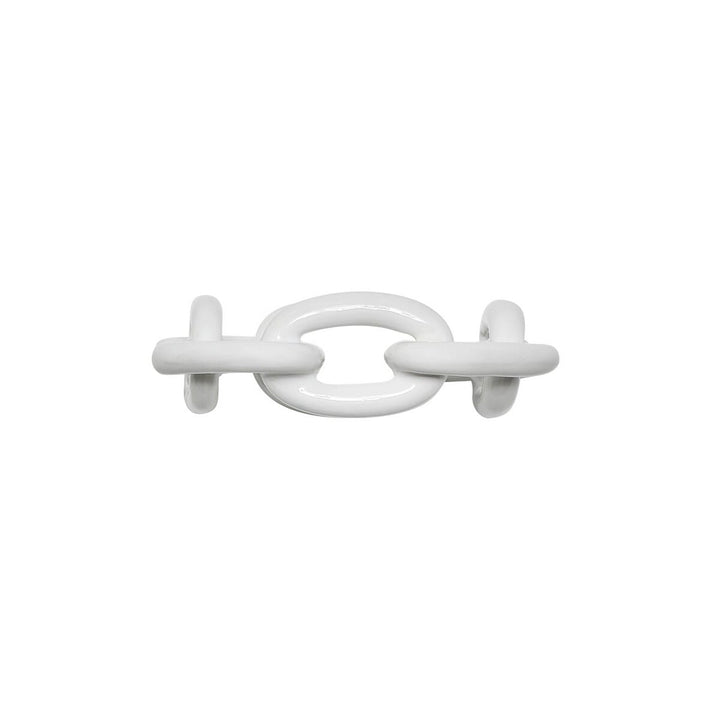 Kim Seybert Enamel Chain Link Napkin Ring in White - Set of 4
