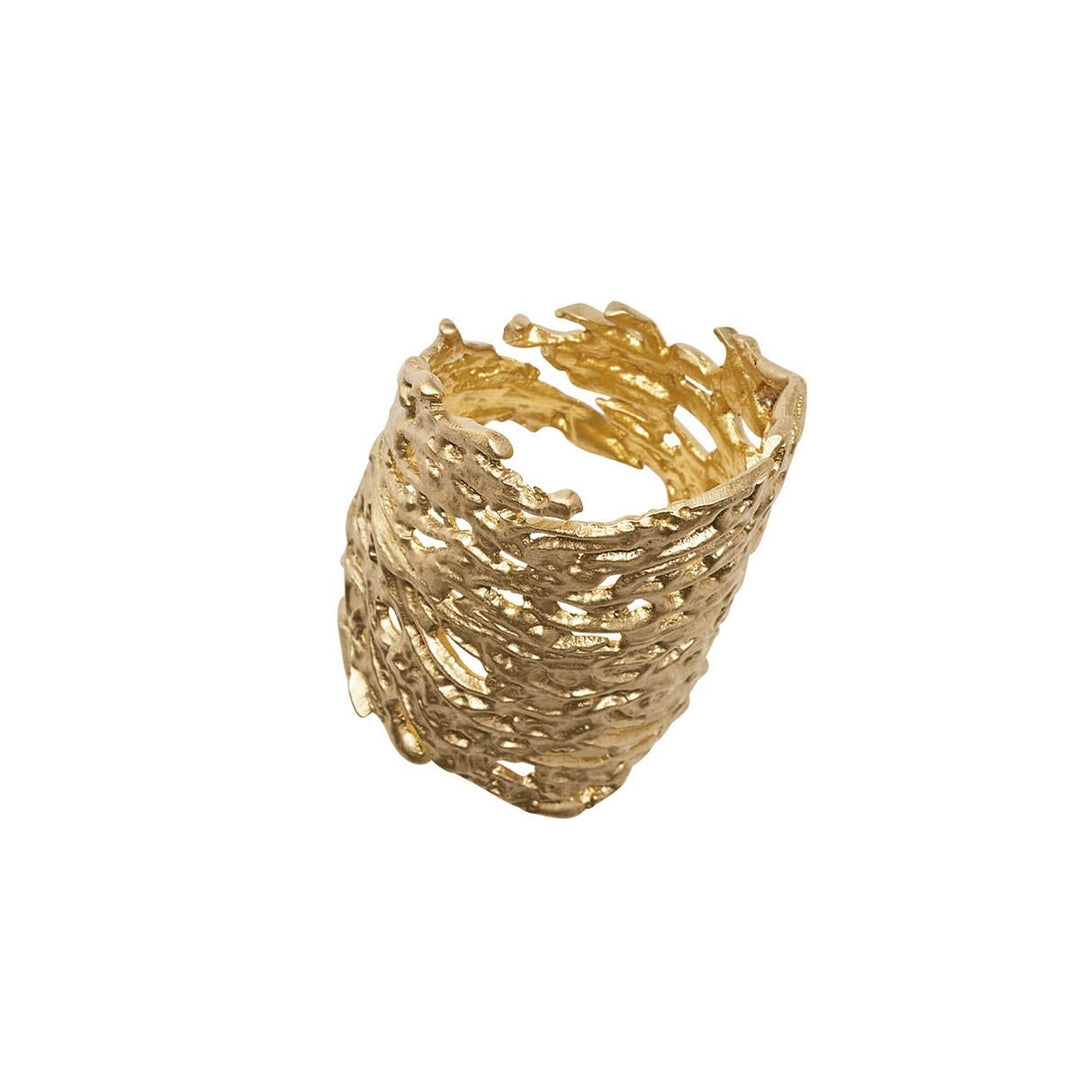 Kim Seybert Coral Cuff Napkin Ring in Gold - Set of 4