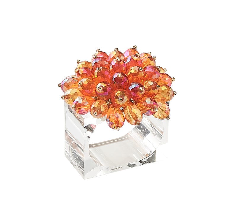 Kim Seybert Kim Seybert Zinnia Napkin Ring in Pink & Orange - Set of 4 NR2192040PNKOR
