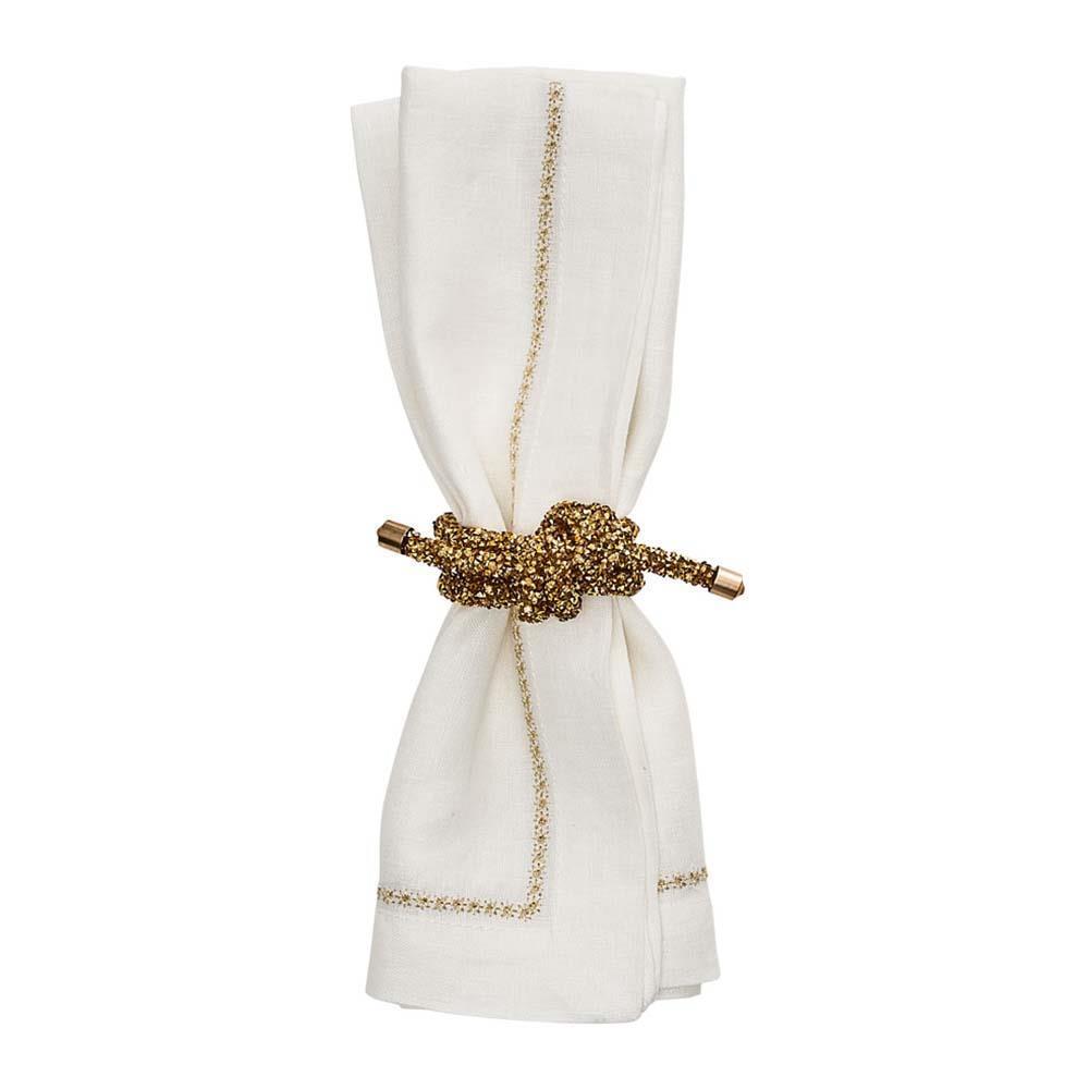 Kim Seybert Kim Seybert Glam Knot Napkin Ring in Gold – Set of 4 NR2201119GD