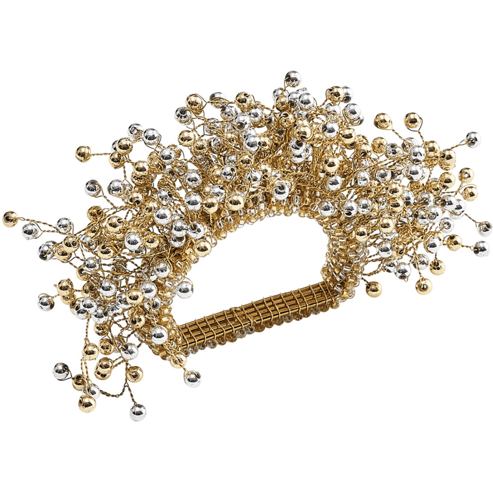 Kim Seybert Kim Seybert Spray Napkin Ring in Gold & Silver – Set of 4 NR2201138GDSL