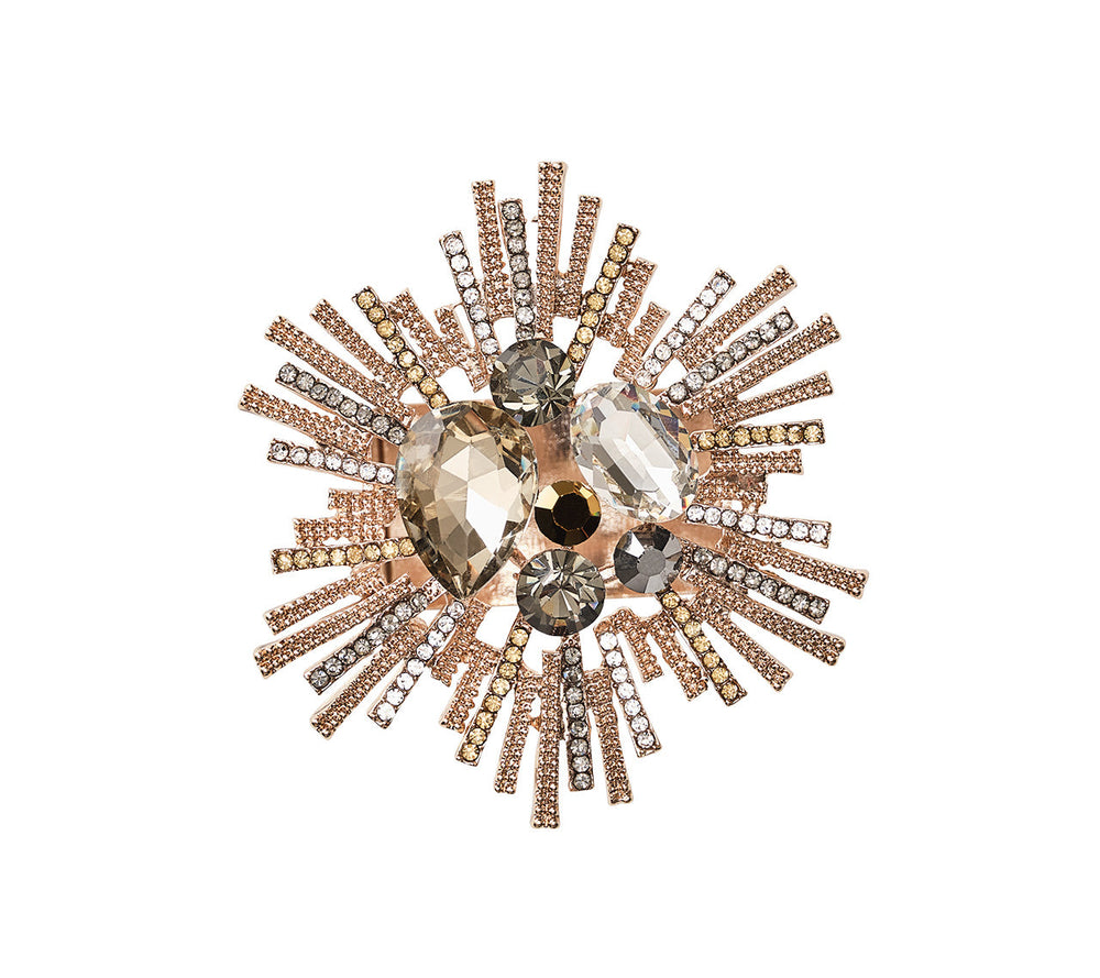 Kim Seybert Bijoux Napkin Ring - Champagne & Crystal - Set of 4 in a Gift Box