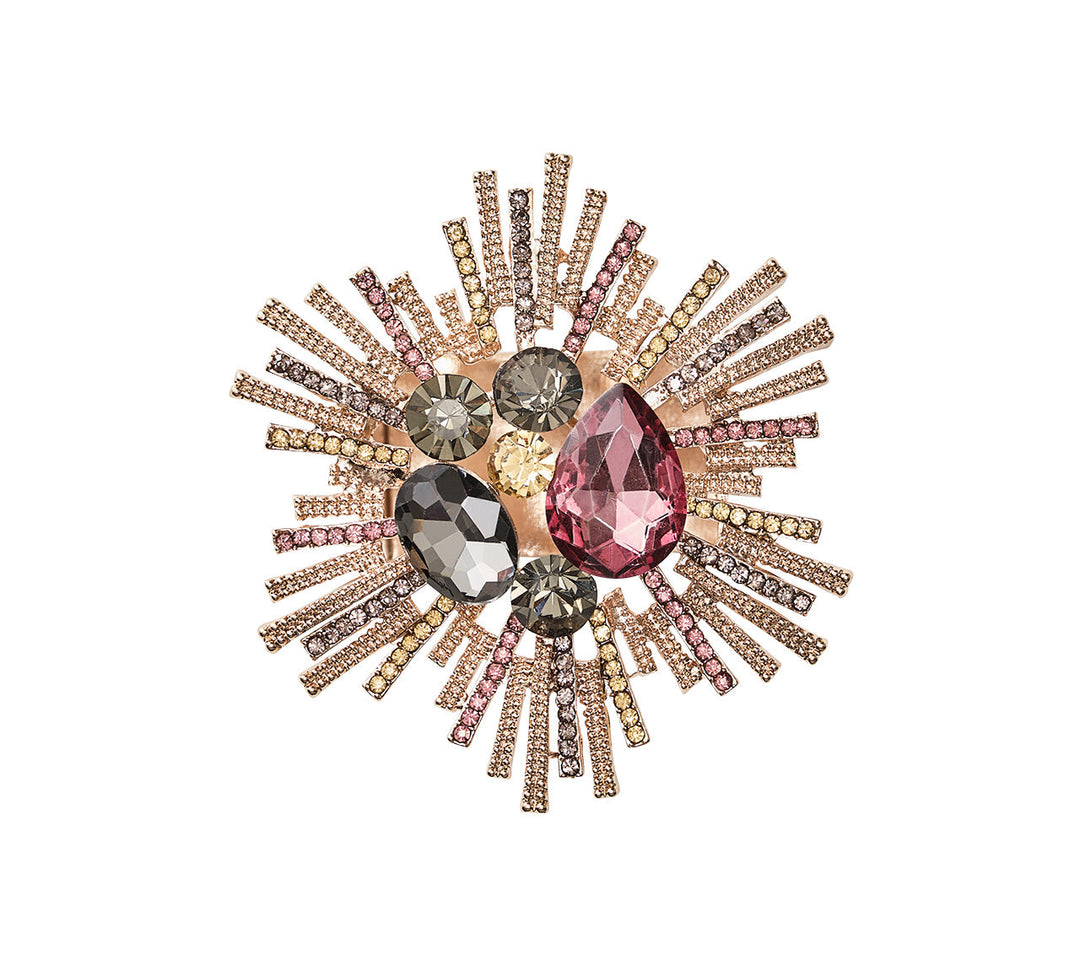 Kim Seybert Bijoux Napkin Ring - Plum & Gold - Set of 4 in a Gift Box