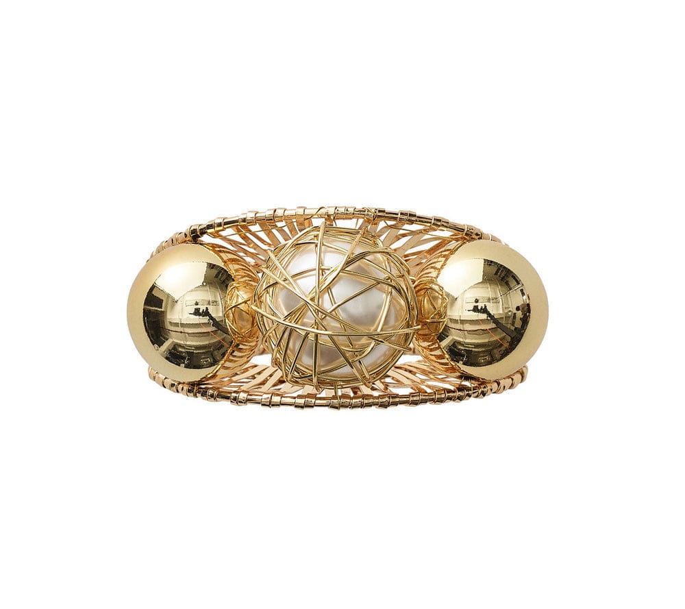 Kim Seybert Kim Seybert Regent Napkin Ring - Ivory & Gold - Set of 4 NR2222451IVYGD