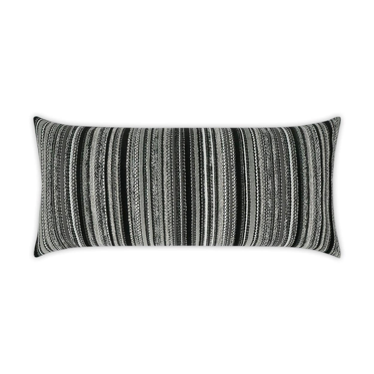 D.V. Kap D.V. Kap Peerless Stripe Lumbar Outdoor Pillow Black OD-337-B