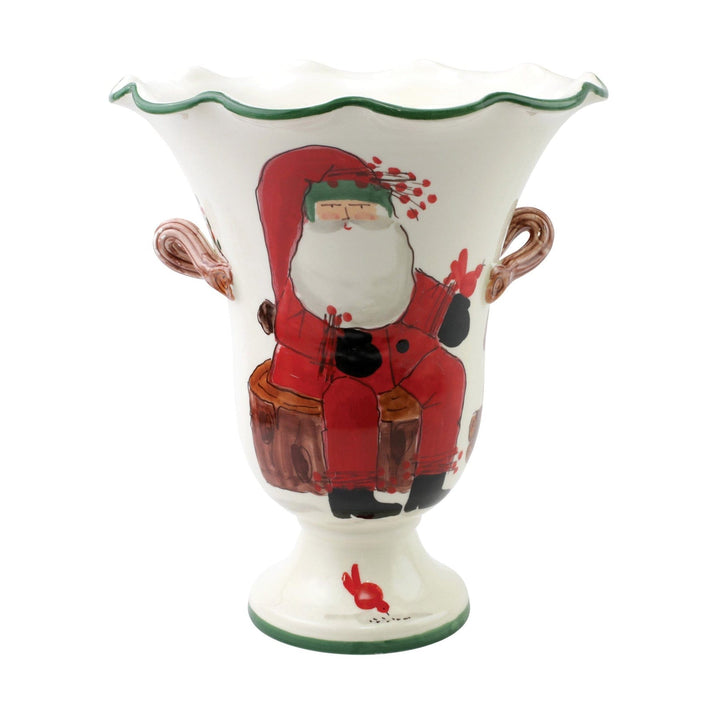Vietri Vietri Old St. Nick Large Footed Cachepot with Campfire OSN-78101