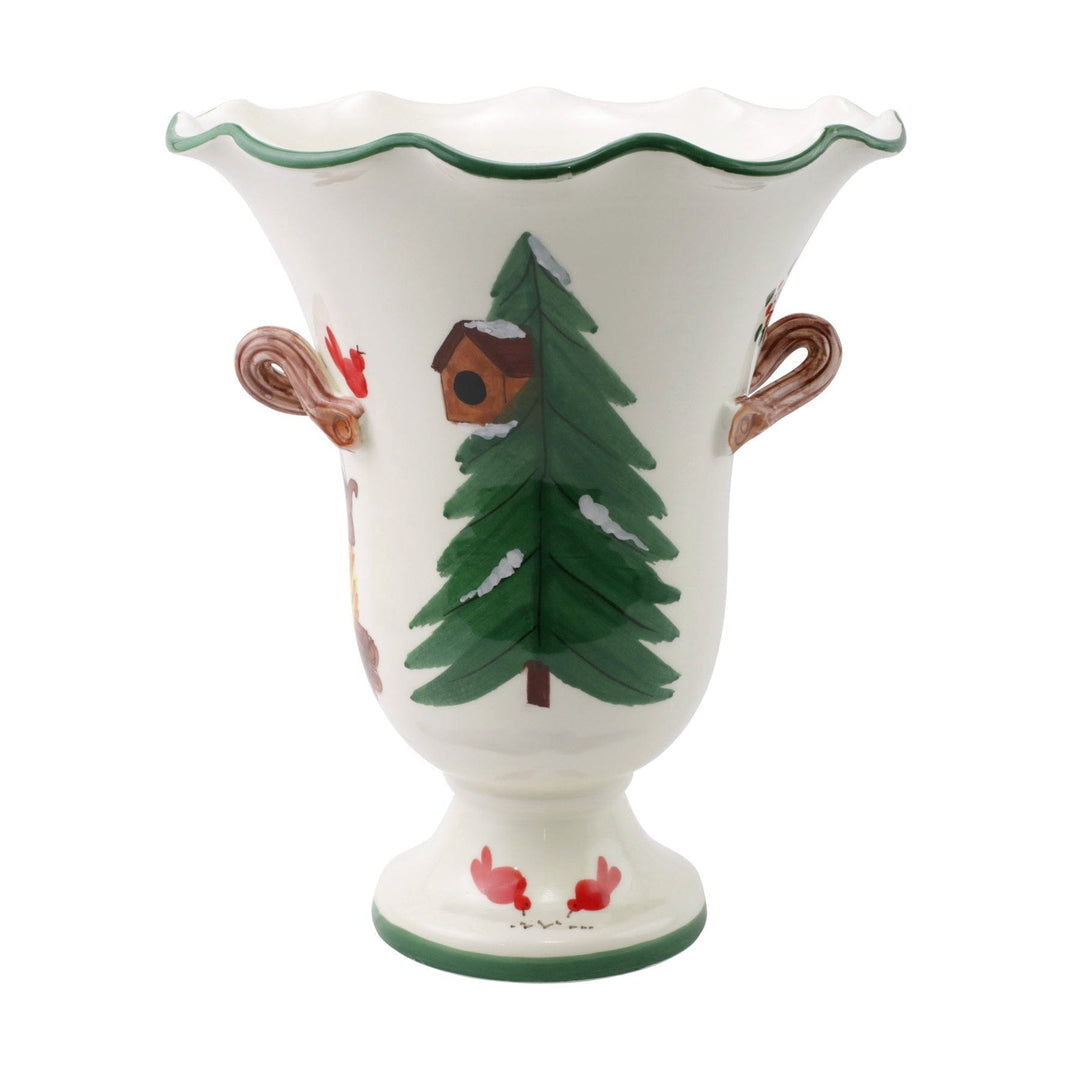 Vietri Vietri Old St. Nick Large Footed Cachepot with Campfire OSN-78101